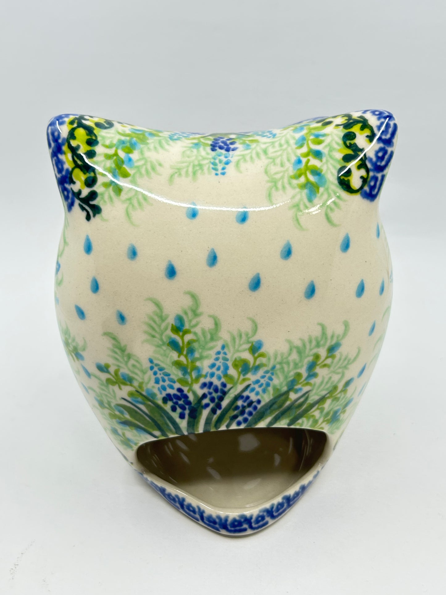 Owl Candle Holder -Shades of Green - U#2
