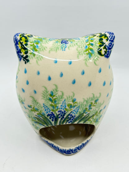 Owl Candle Holder -Shades of Green - U#2