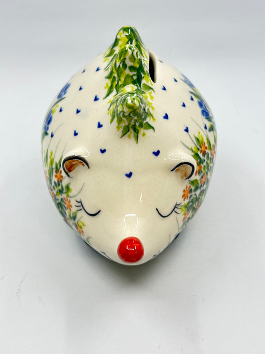 Hedgehog Piggy Bank - Floral Field - U