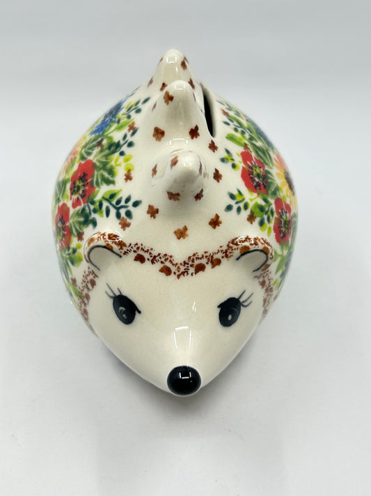 Hedgehog Piggy Bank - Yellow BIrd - A1