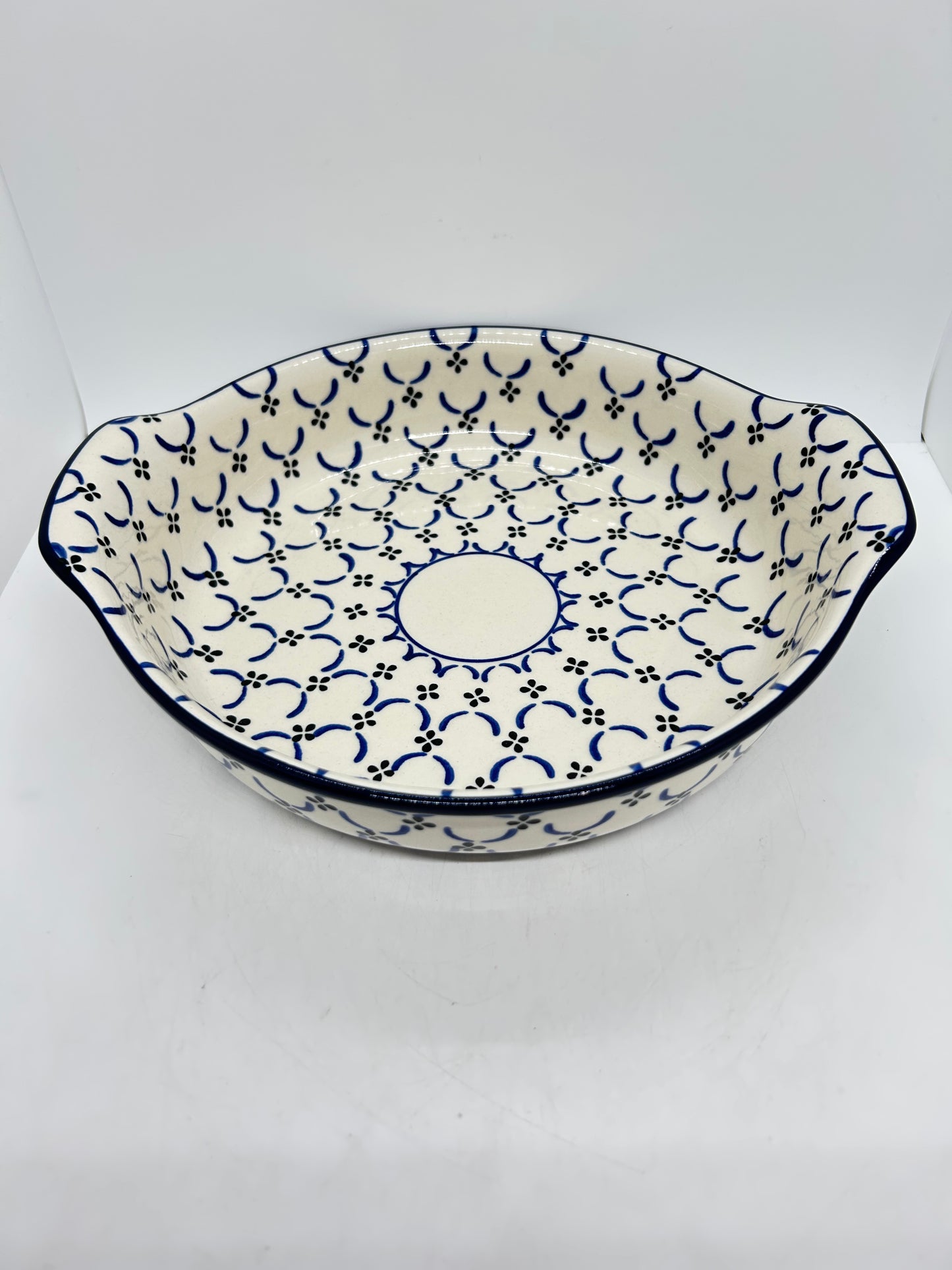 417 ~ Baker ~ Round w/ Handles ~ 10" - 0027X - T3!