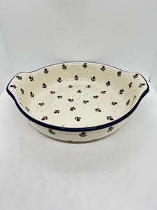 417 ~ Baker ~ Round w/ Handles ~ 10" - 2430X - T1!