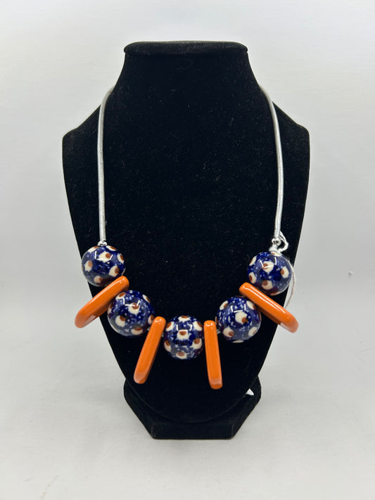 Orange and Blue Mosquito Necklace #11