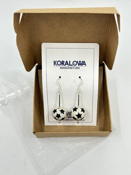 Dangling Star Polish Pottery Earrings #11
