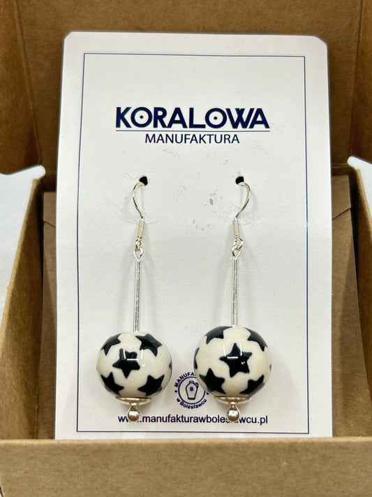 Dangling Star Polish Pottery Earrings #11