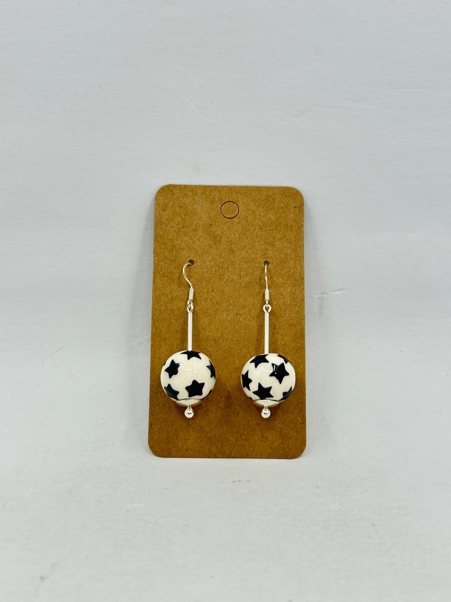 Dangling Star Polish Pottery Earrings #11