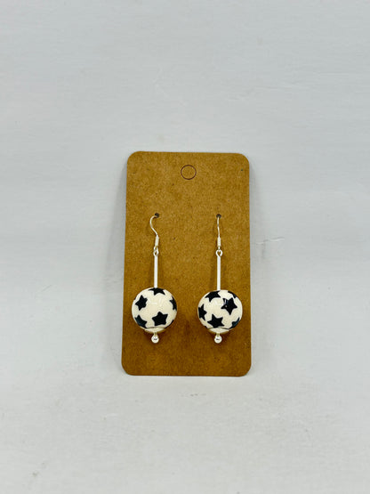 Dangling Star Polish Pottery Earrings #11