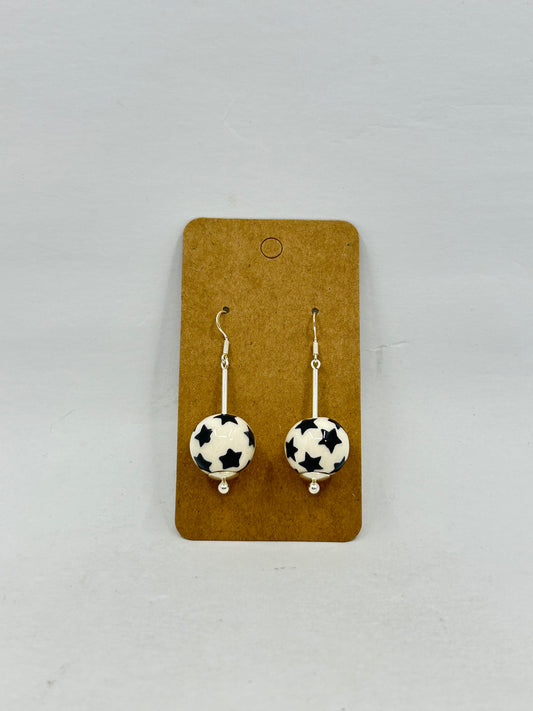 Dangling Star Polish Pottery Earrings #11