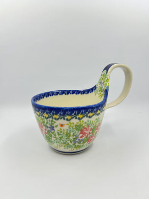 Kalich Soup Bowl with Handle - Green Gardens - Unikat