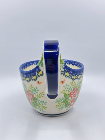 Kalich Soup Bowl with Handle - Green Gardens - Unikat
