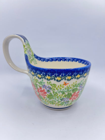 Kalich Soup Bowl with Handle - Green Gardens - Unikat
