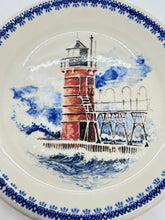Load image into Gallery viewer, Pottery Misfit - Limited Edition Plate - 9.5" - South Haven Lighthouse Calm Seas
