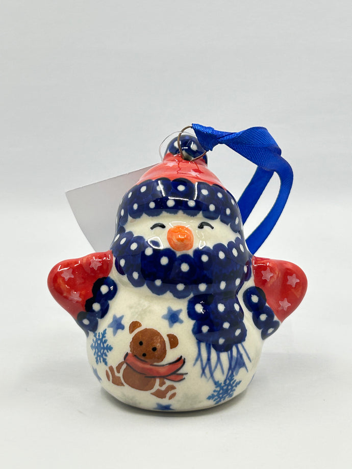 Snowman with Mittens Ornament - Polka Dot TeddyBear