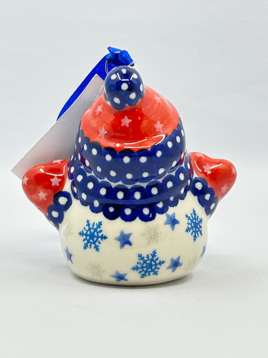 Snowman with Mittens Ornament - Polka Dot TeddyBear
