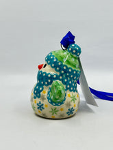 Load image into Gallery viewer, Snowman with Mittens Ornament - Teddy Bear Teal