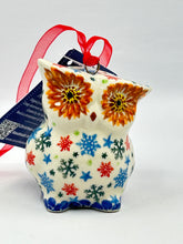Load image into Gallery viewer, Owl Ornament - Patriotic Snowflake