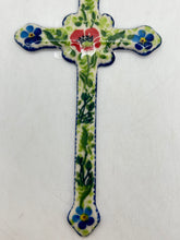 Load image into Gallery viewer, Narrow Kalich Cross - Green and Red Rose