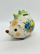 Load image into Gallery viewer, Hedgehog Piggy Bank - Tulips - Unikat