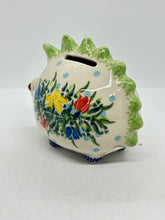 Load image into Gallery viewer, Hedgehog Piggy Bank - Tulips - Unikat