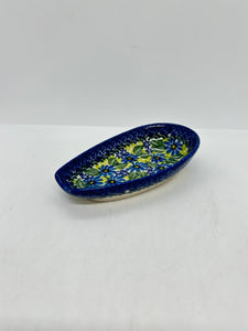 Spoon rest -  Bllue/Green Flowers