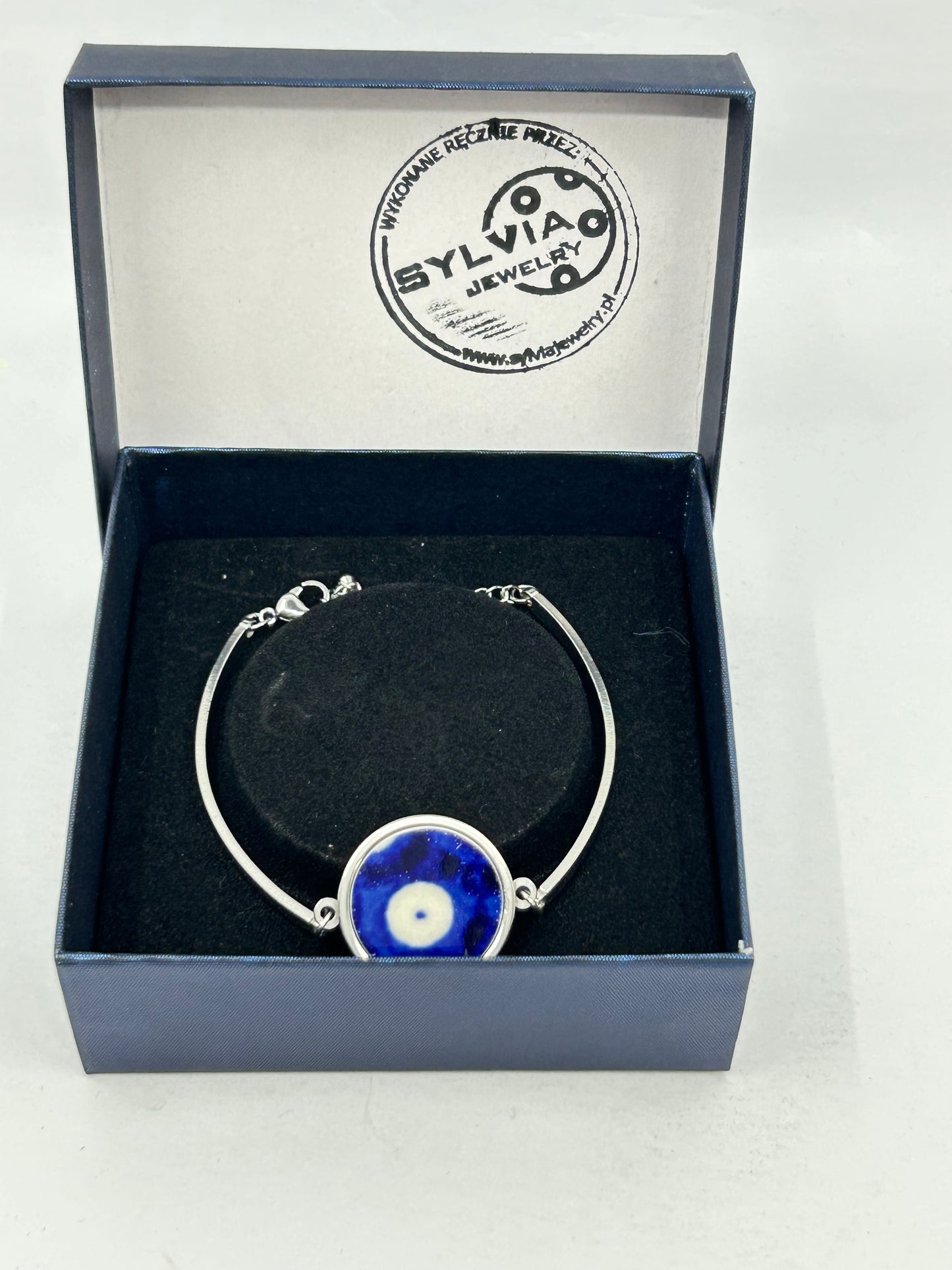 Sylvia Round Traditional Dot On Steel Bracelet