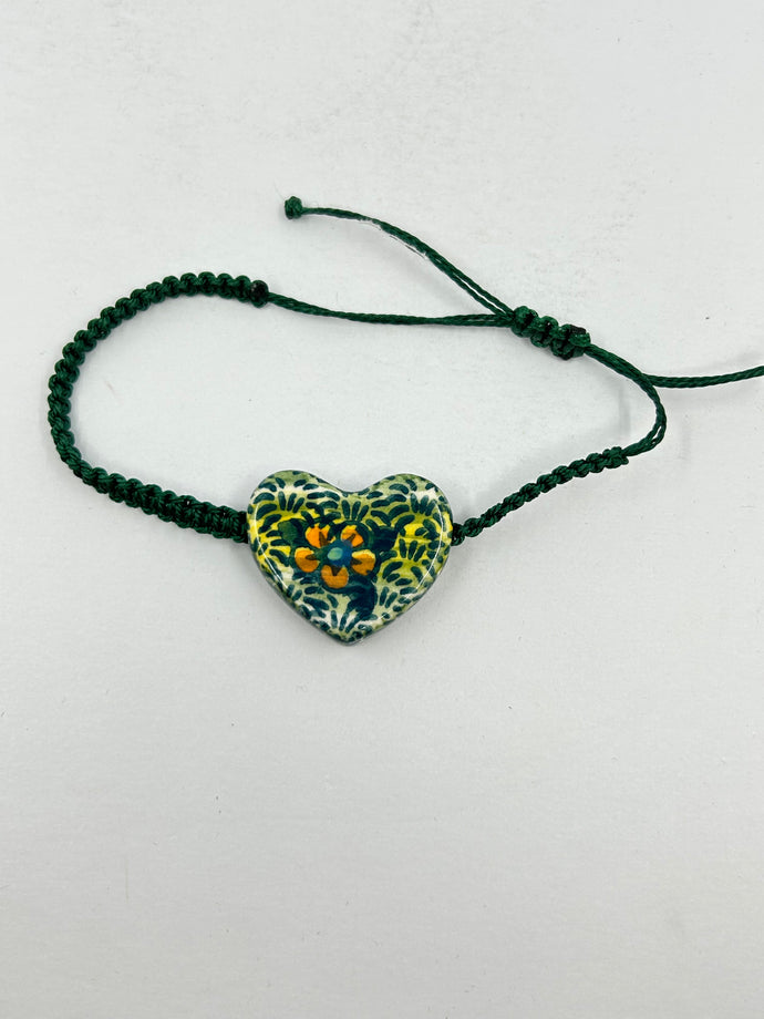 Heart Bracelet - Dark Green