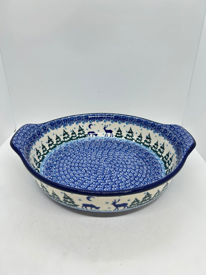 417 ~ Baker ~ Round w/ Handles ~ 10" - 2822X - T4!