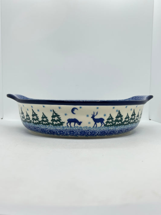 417 ~ Baker ~ Round w/ Handles ~ 10" - 2822X - T4!