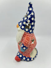 Load image into Gallery viewer, Gnome with Bell - Blue Polka Dota with Red