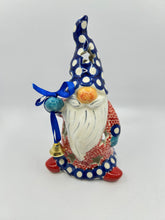 Load image into Gallery viewer, Gnome with Bell - Blue Polka Dota with Red