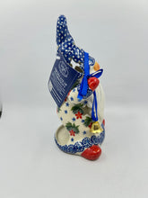 Load image into Gallery viewer, Gnome with Bell - Blue Polka Dota with Snowflakes