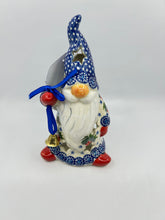Load image into Gallery viewer, Gnome with Bell - Blue Polka Dota with Snowflakes