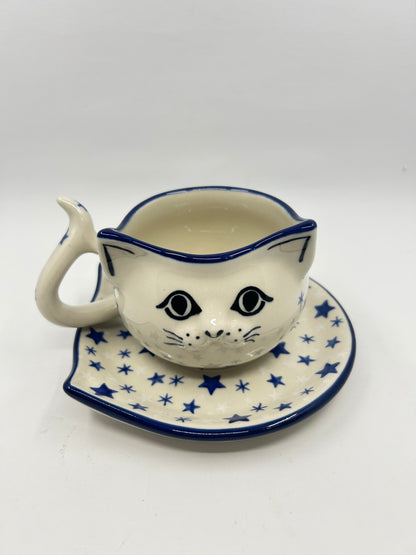 H16 Cat Cup & Saucer ~ 242X - T3*