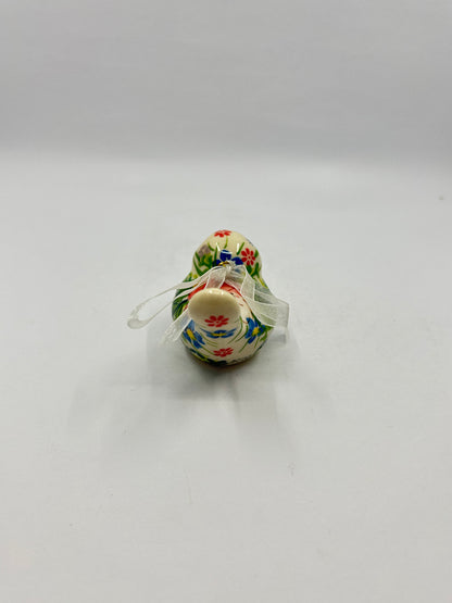 Little Hanging Bird Ornament - Green/Peach - A2