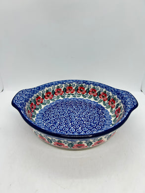 141 Baker ~ Round w/ Handles ~ 8 inch ~ 1490X ~ T3!