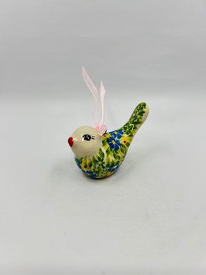 Little Hanging Bird Ornament - Blue/Yellow