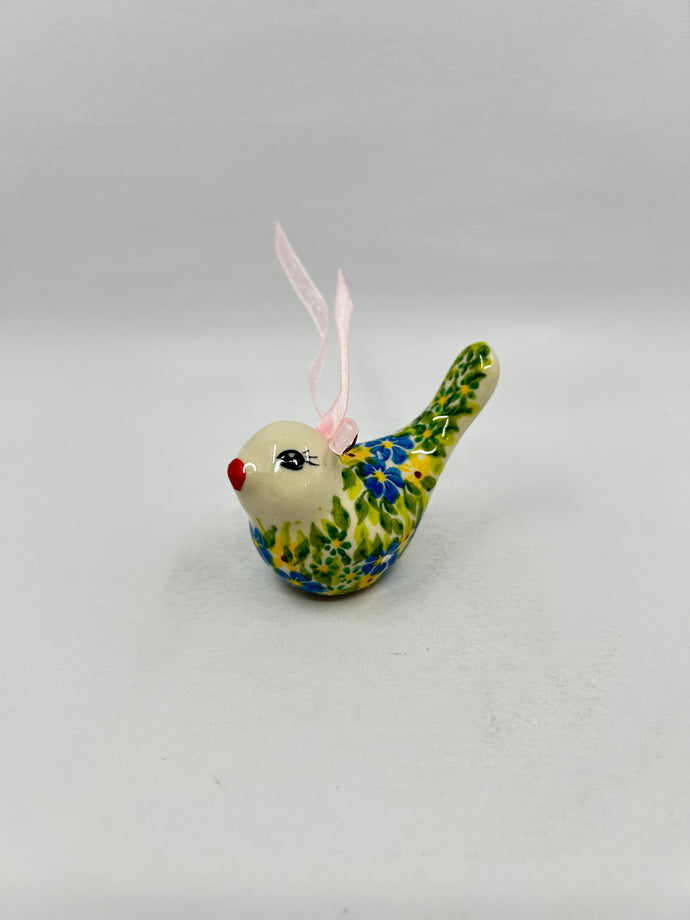 Little Hanging Bird Ornament - Blue/Yellow