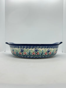 417 ~ Baker ~ Round w/ Handles ~ 10" - 2913X - T4!