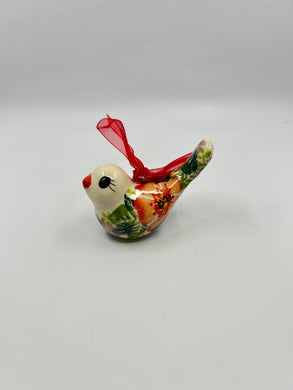 Little Hanging Bird Ornament - Colorful Peach - A1