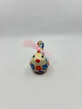 Load image into Gallery viewer, Little Hanging Bird Ornament - Red/Blue Daisy