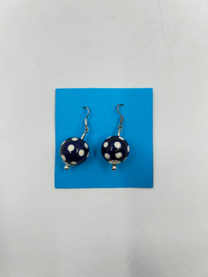 Dangling Polka Dot Polish Pottery Earrings