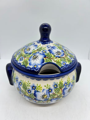 Tureen w/Notched Hole ~ Blue Floral - A2