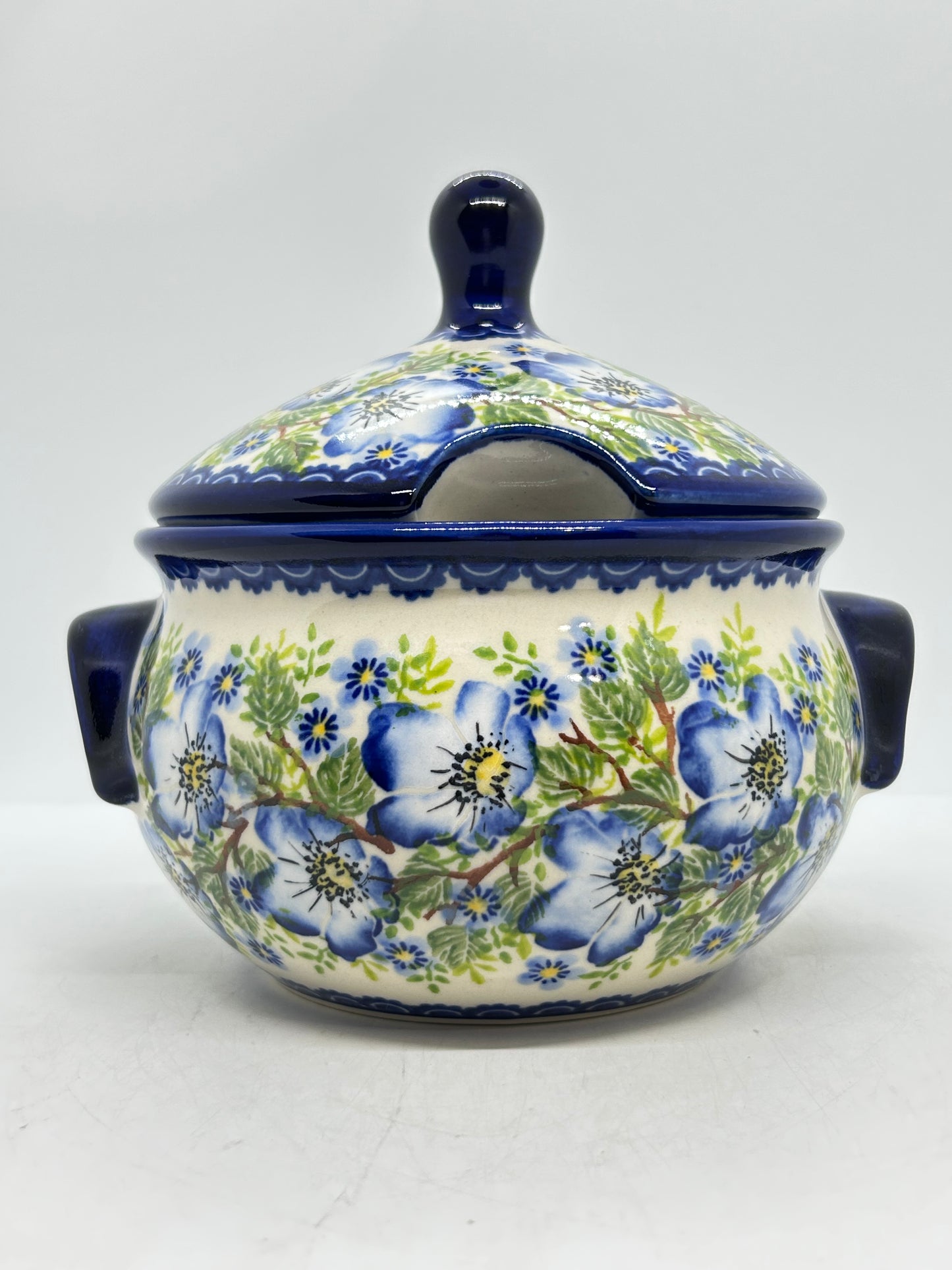 Tureen w/Notched Hole ~ Blue Floral - A2