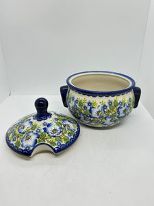 Tureen w/Notched Hole ~ Blue Floral - A2