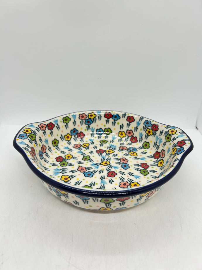 141 Baker ~ Round w/ Handles ~ 8 inch ~ U4884 ~ U3!