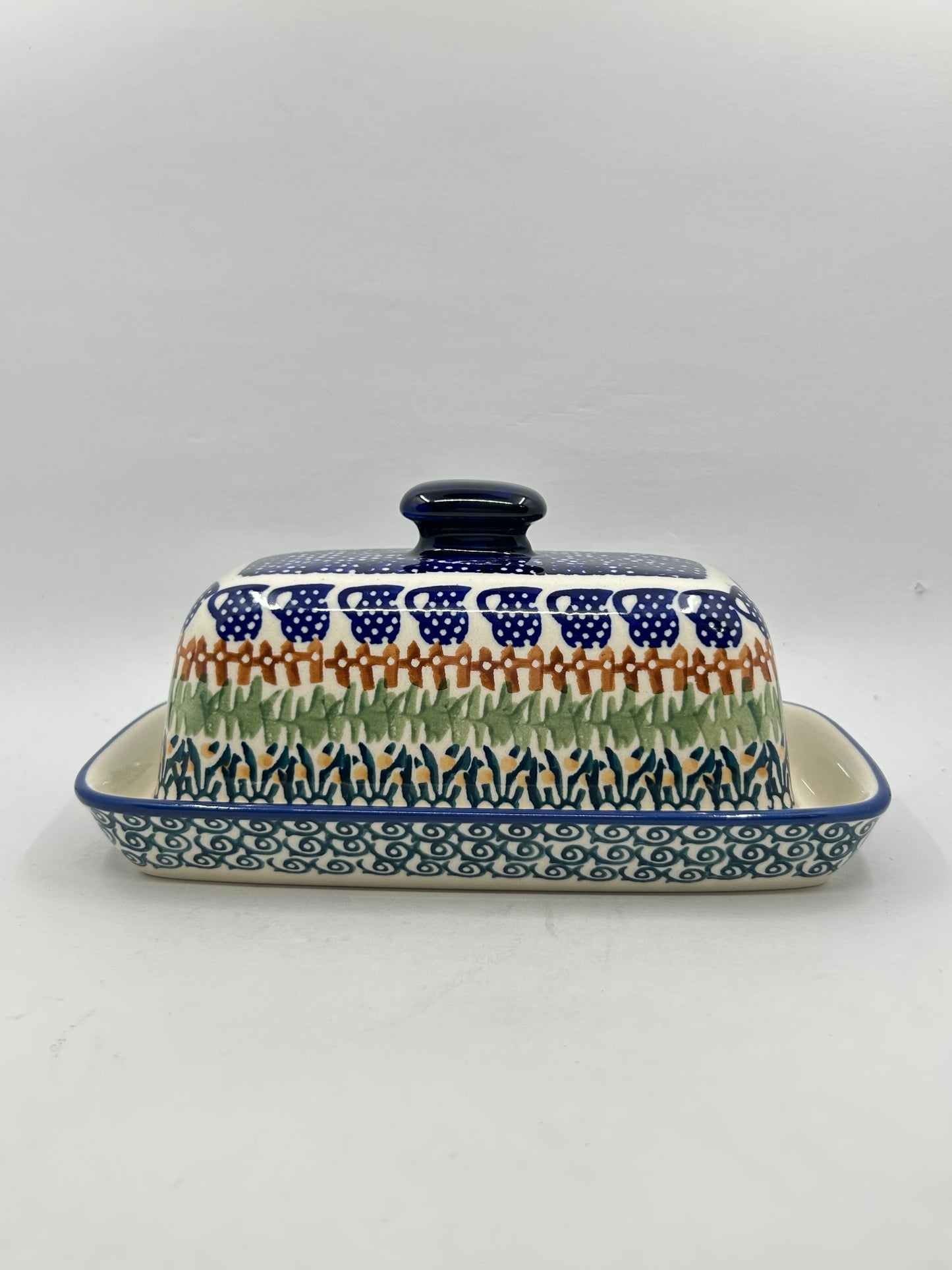 Pottery Missfit American Butter Dish  - Mixed Pattern Butter DIsh