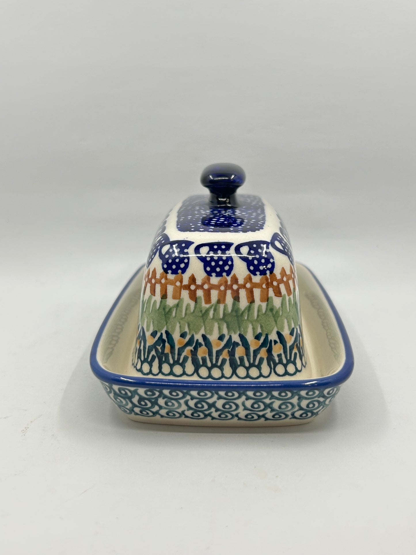 Pottery Missfit American Butter Dish  - Mixed Pattern Butter DIsh