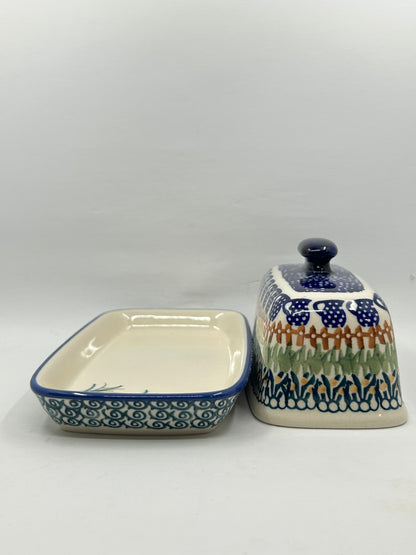 Pottery Missfit American Butter Dish  - Mixed Pattern Butter DIsh