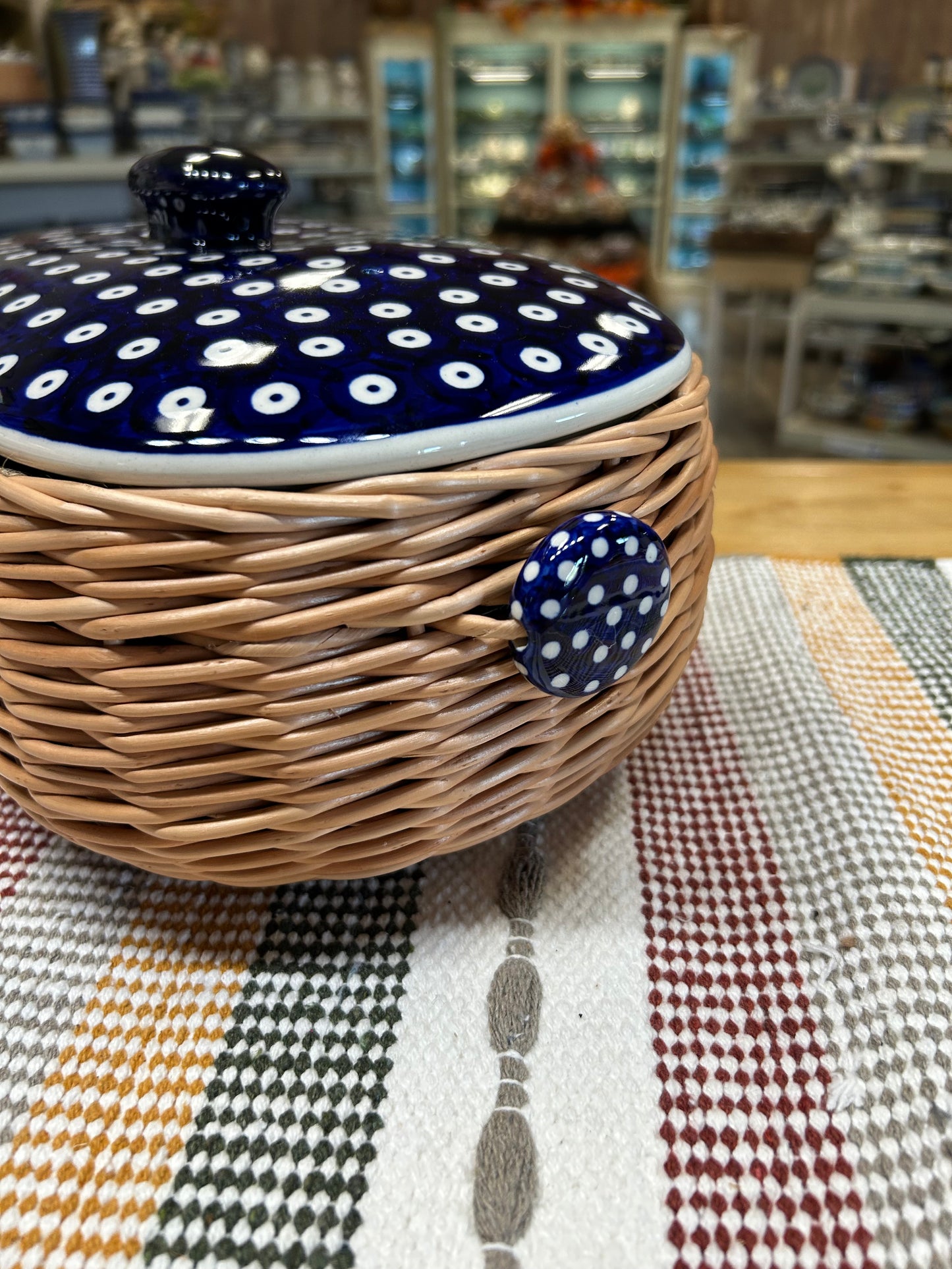 Preorder $50 DEPOSIT for 2027 Wicker Basket with Polish Pottery lid