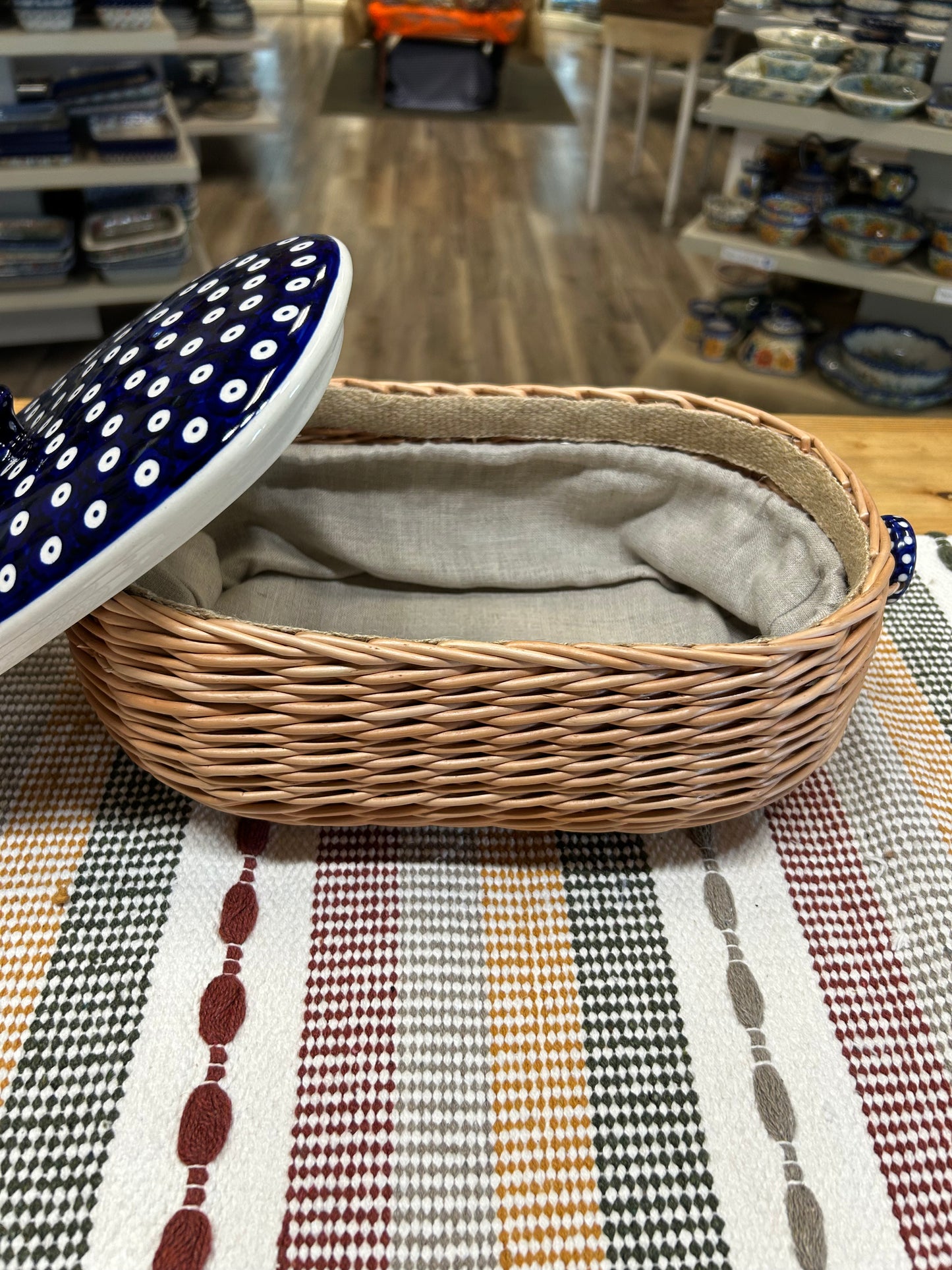 Preorder $50 DEPOSIT for 2027 Wicker Basket with Polish Pottery lid
